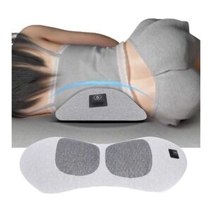 Heated Lumbar Pillow for Sleeping, Memory Foam, USB Charcoal Gray